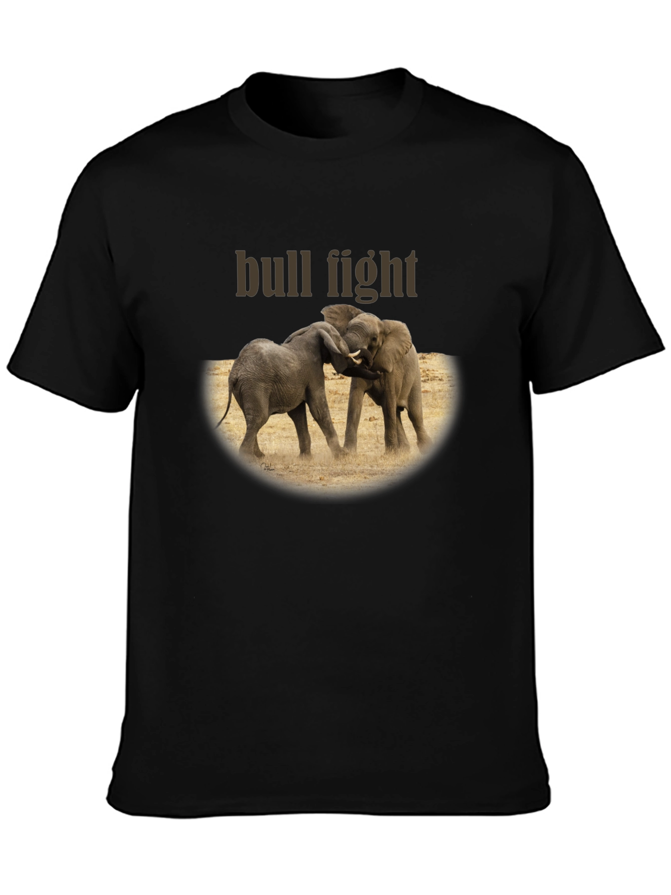 Elephant Bull Fight Graphic T-Shirt