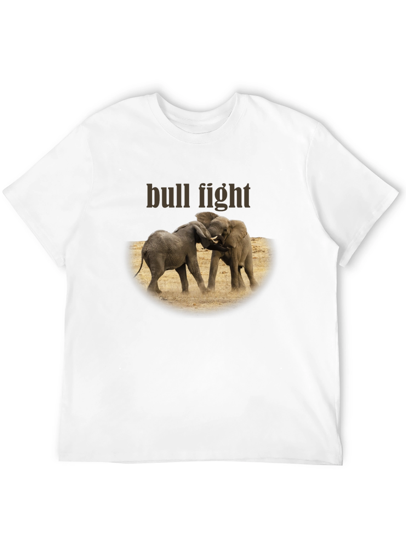 Elephant Bull Fight Graphic T-Shirt