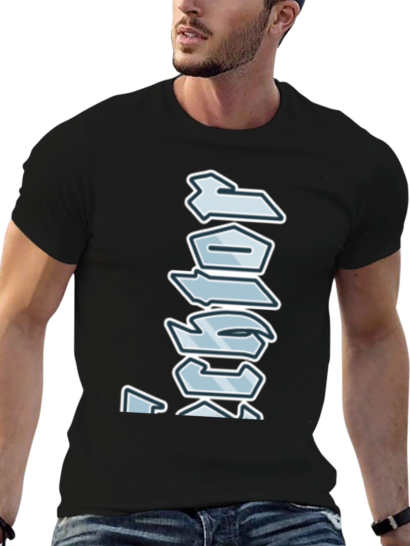 Abstract Graphic Print Black T-Shirt for Men