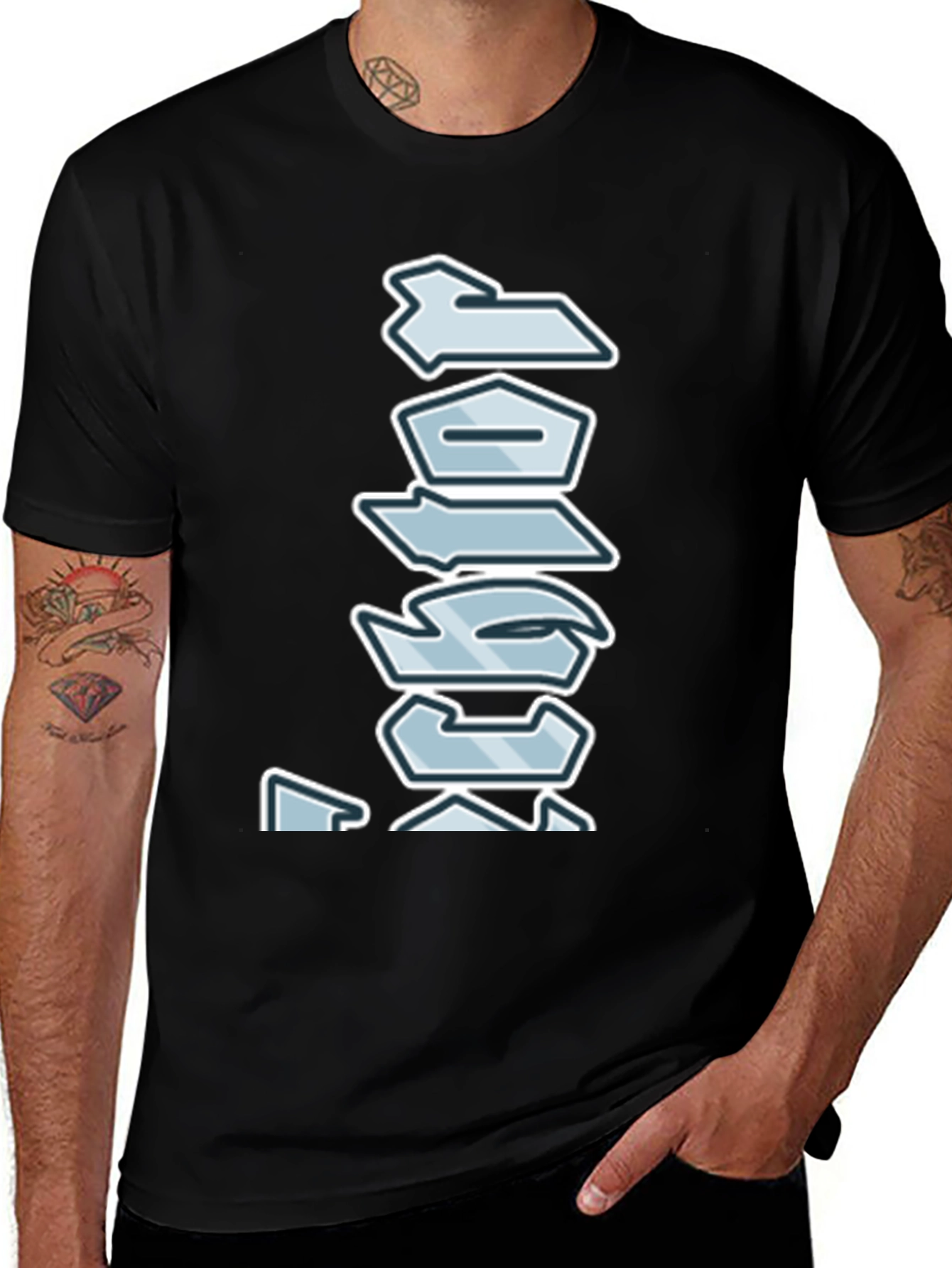 Abstract Graphic Print Black T-Shirt for Men