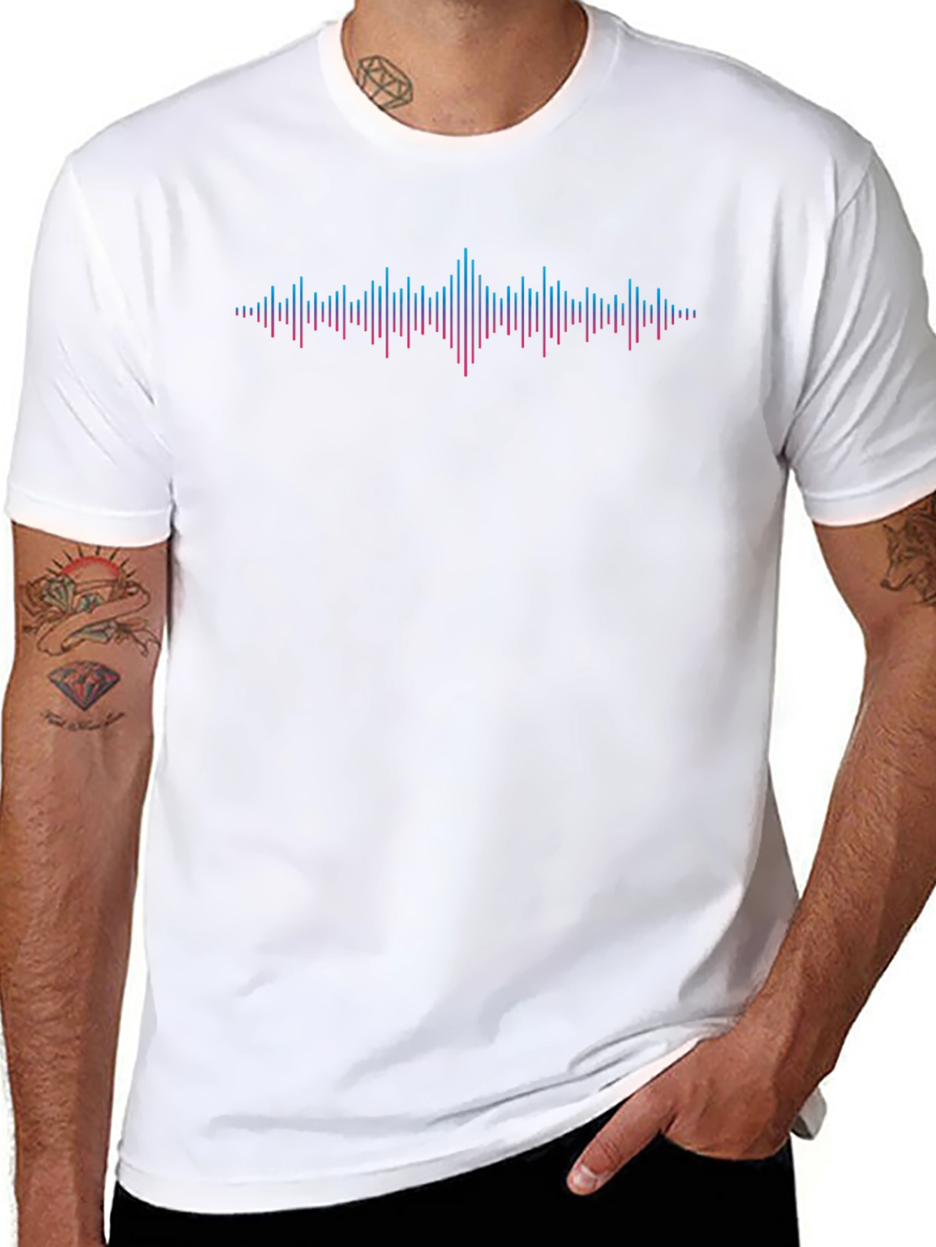 Sound Wave Graphic Black T-Shirt