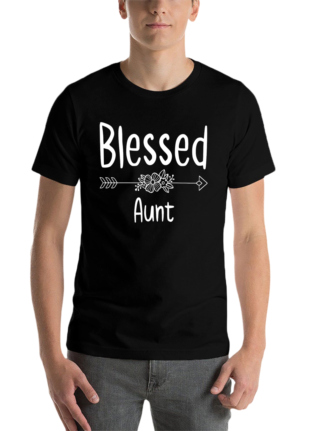Blessed Aunt T-Shirt Floral Arrow Design