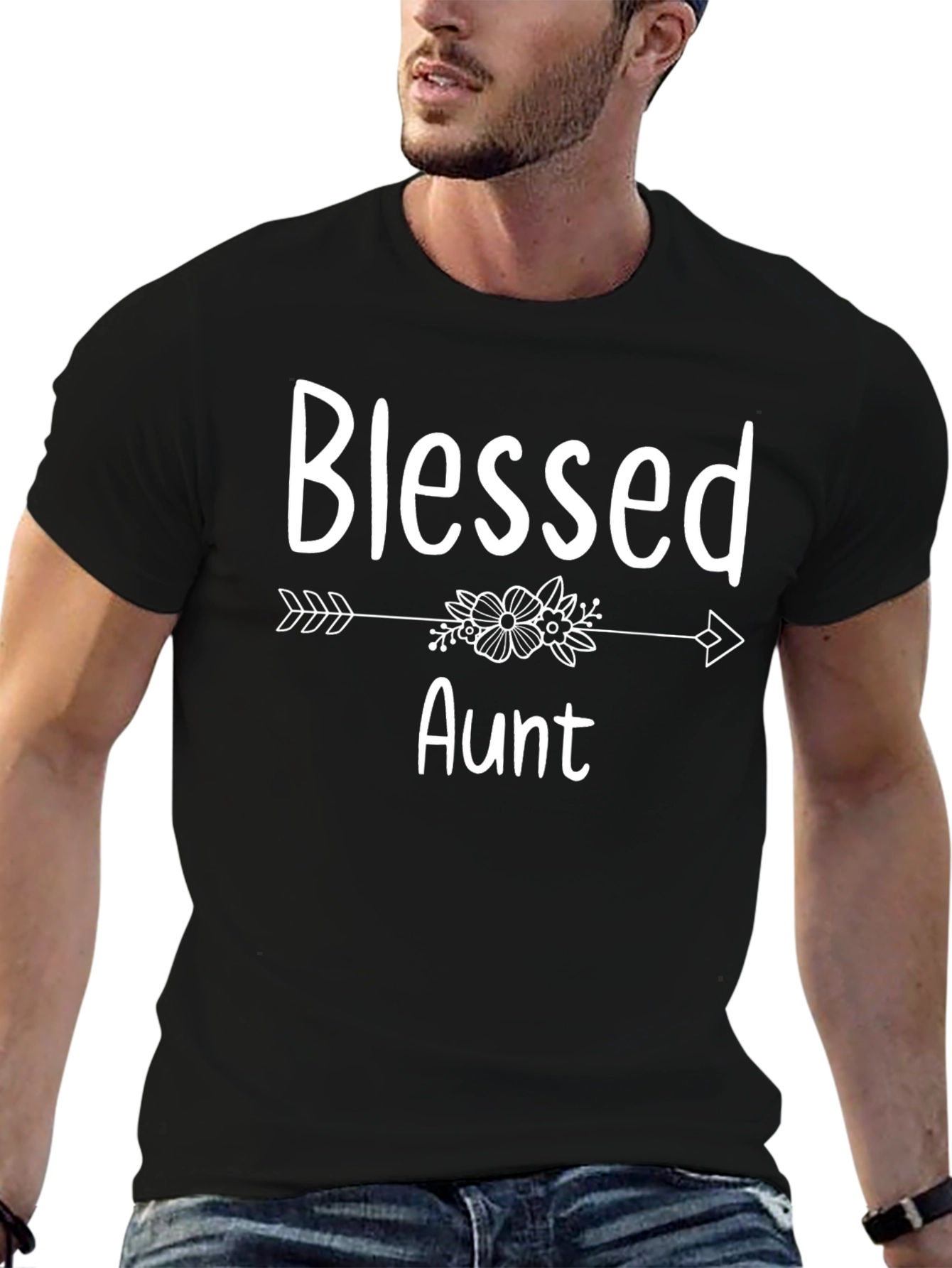 Blessed Aunt T-Shirt Floral Arrow Design