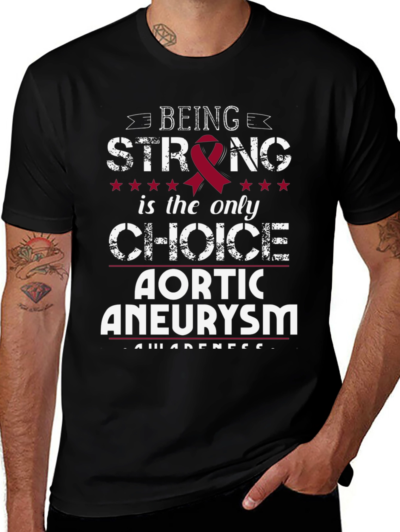 Aortic Aneurysm Awareness T-Shirt: Being Strong