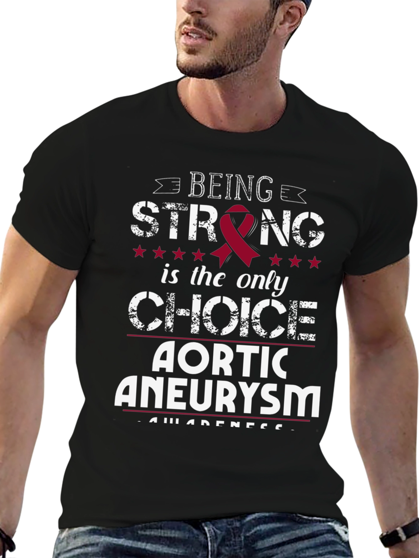 Aortic Aneurysm Awareness T-Shirt: Being Strong