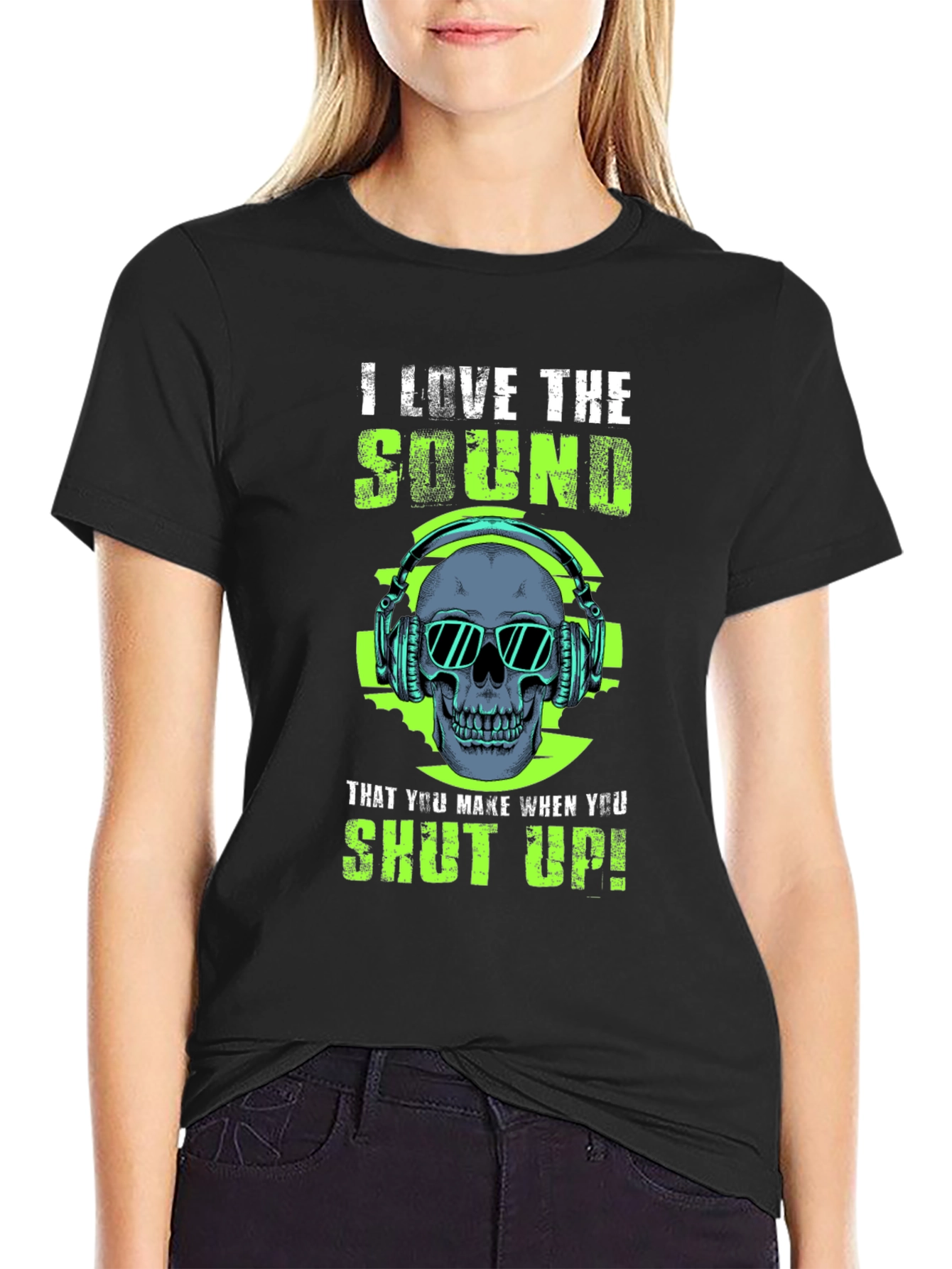 I Love The Sound Skull Graphic T-Shirt