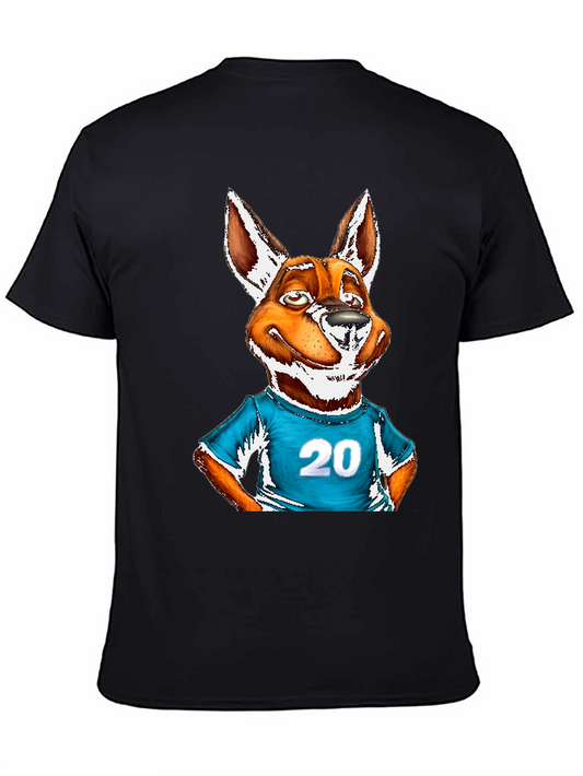 Dog Cartoon Graphic Tee - Black