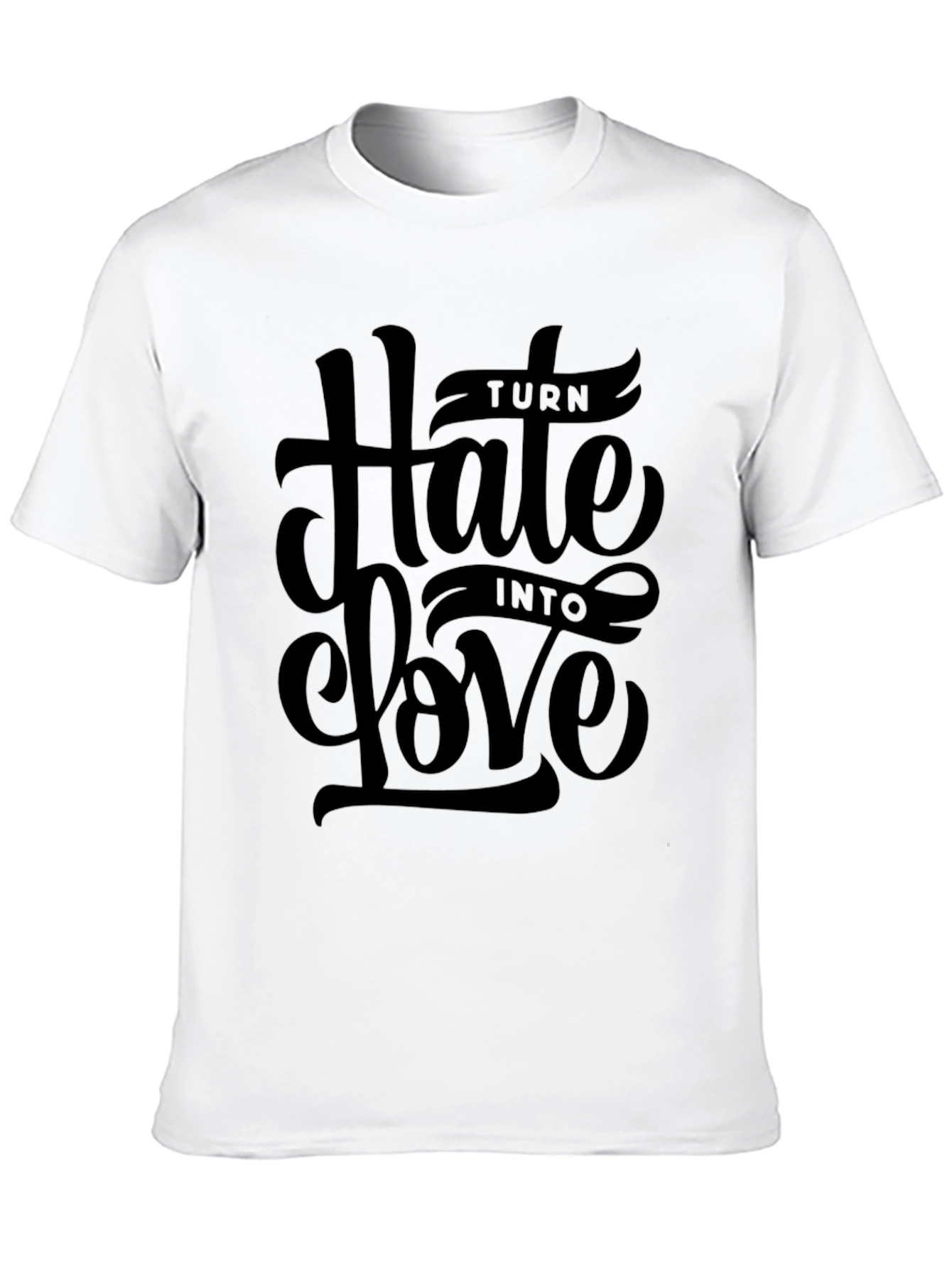 Turn Hate Into Love Black Graphic Tee