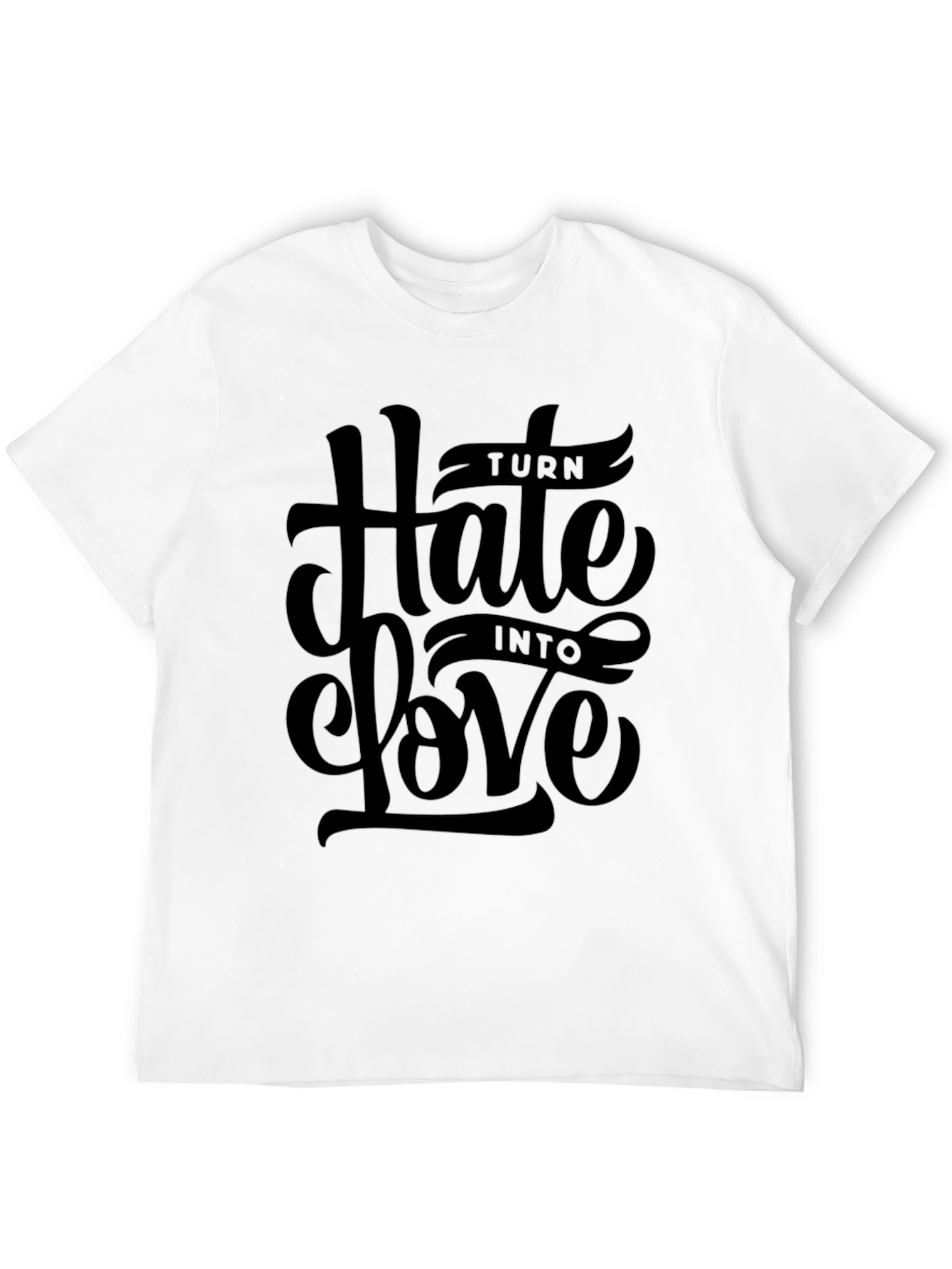 Turn Hate Into Love Black Graphic Tee