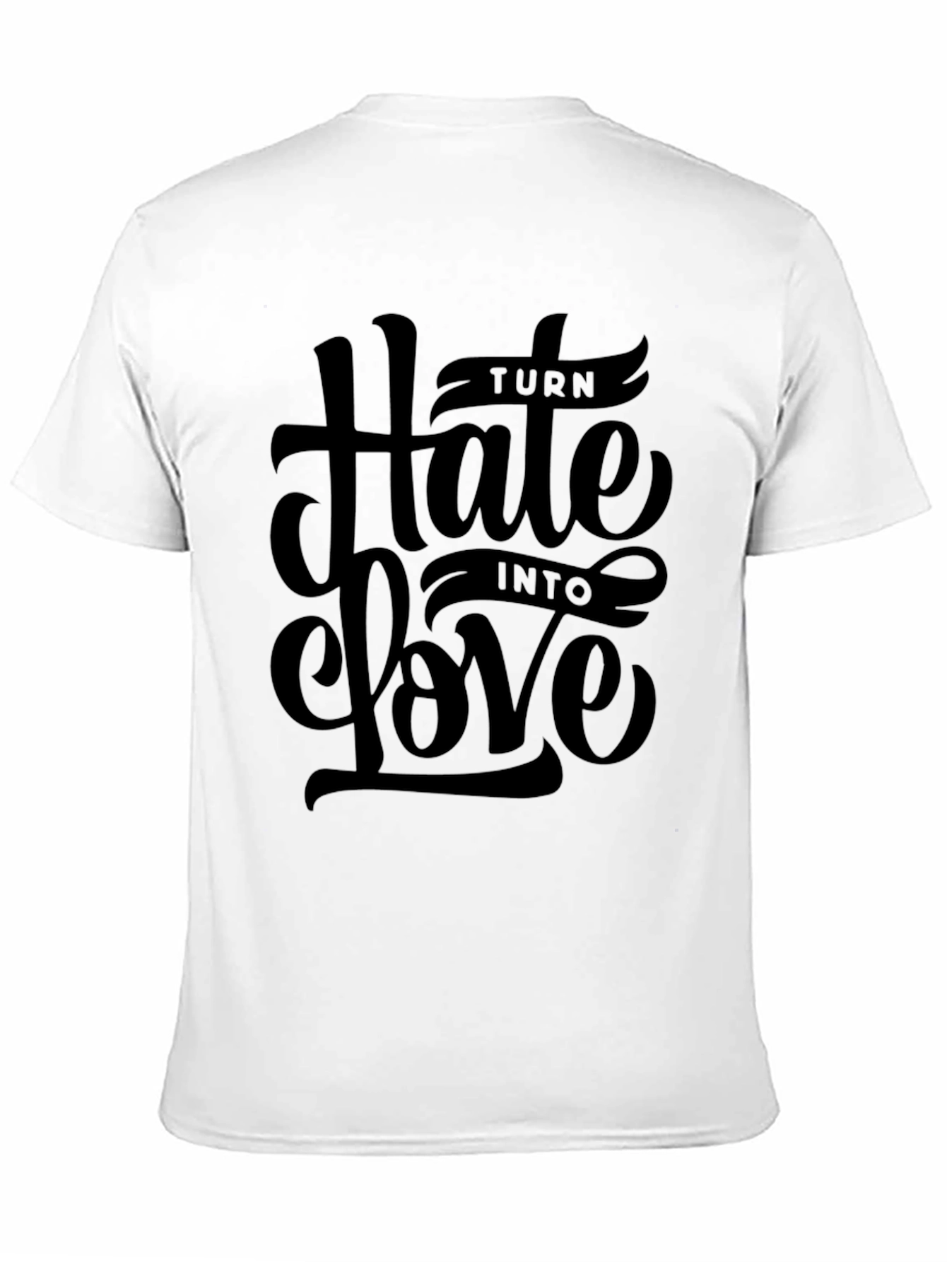 Turn Hate Into Love Black Graphic Tee