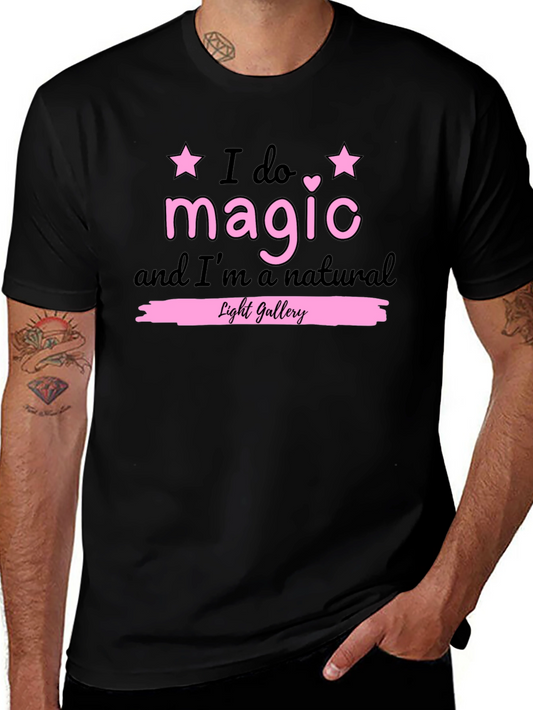 I do Magic Graphic Tee Pink Stars Gallery Short Sleeve T-Shirt