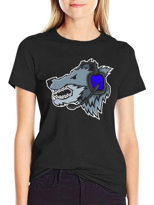 Gamer Wolf Graphic Tee - Black Cotton T-Shirt