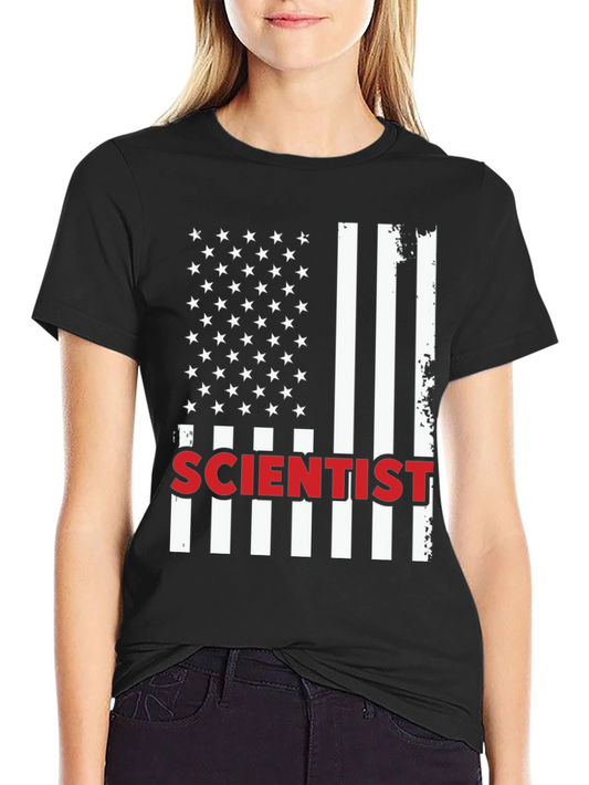 Scientist USA Flag Graphic T-Shirt