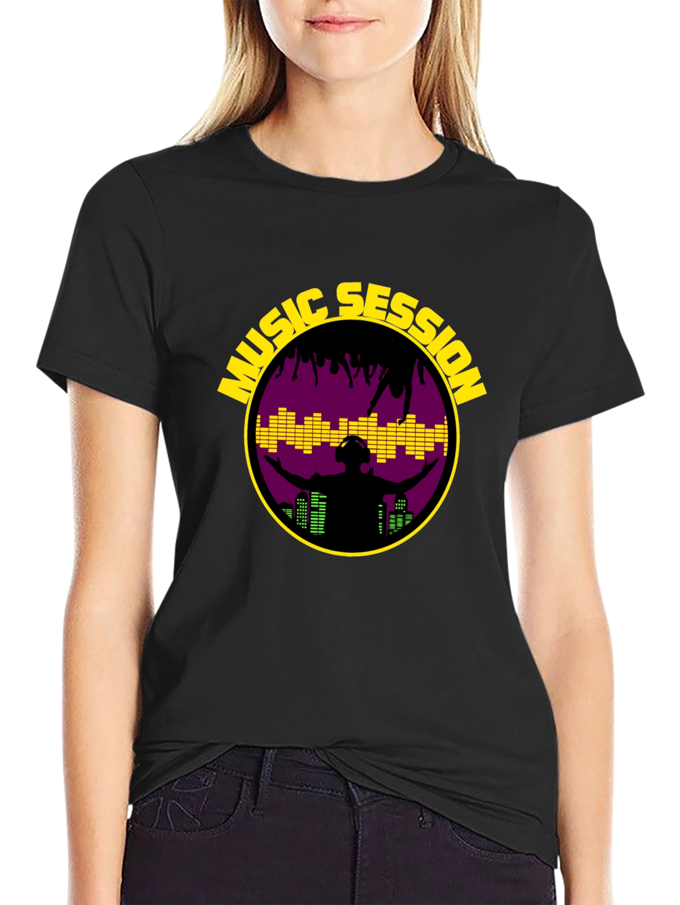 Music Session Black T-Shirt - DJ EDM