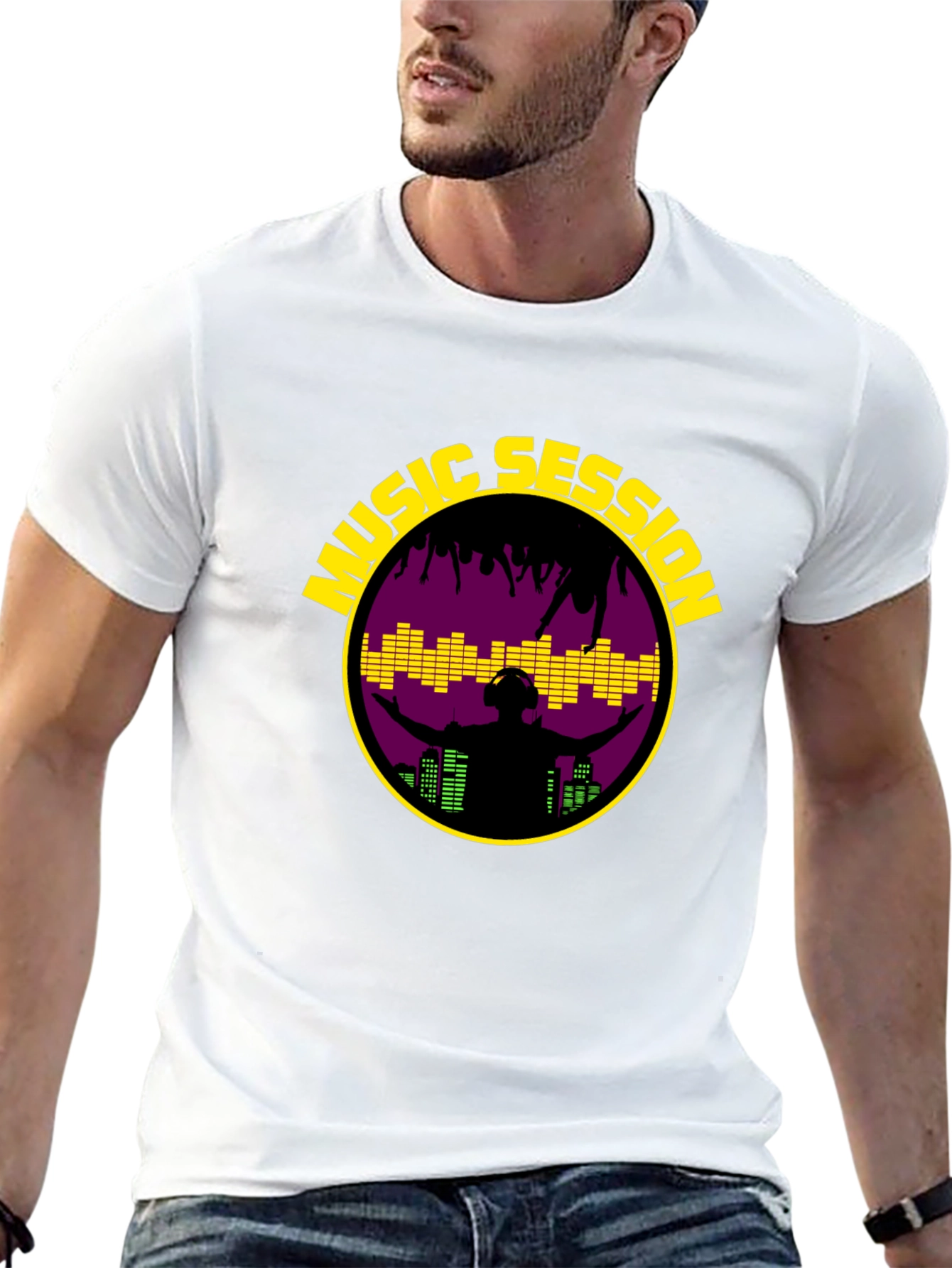 Music Session Black T-Shirt - DJ EDM