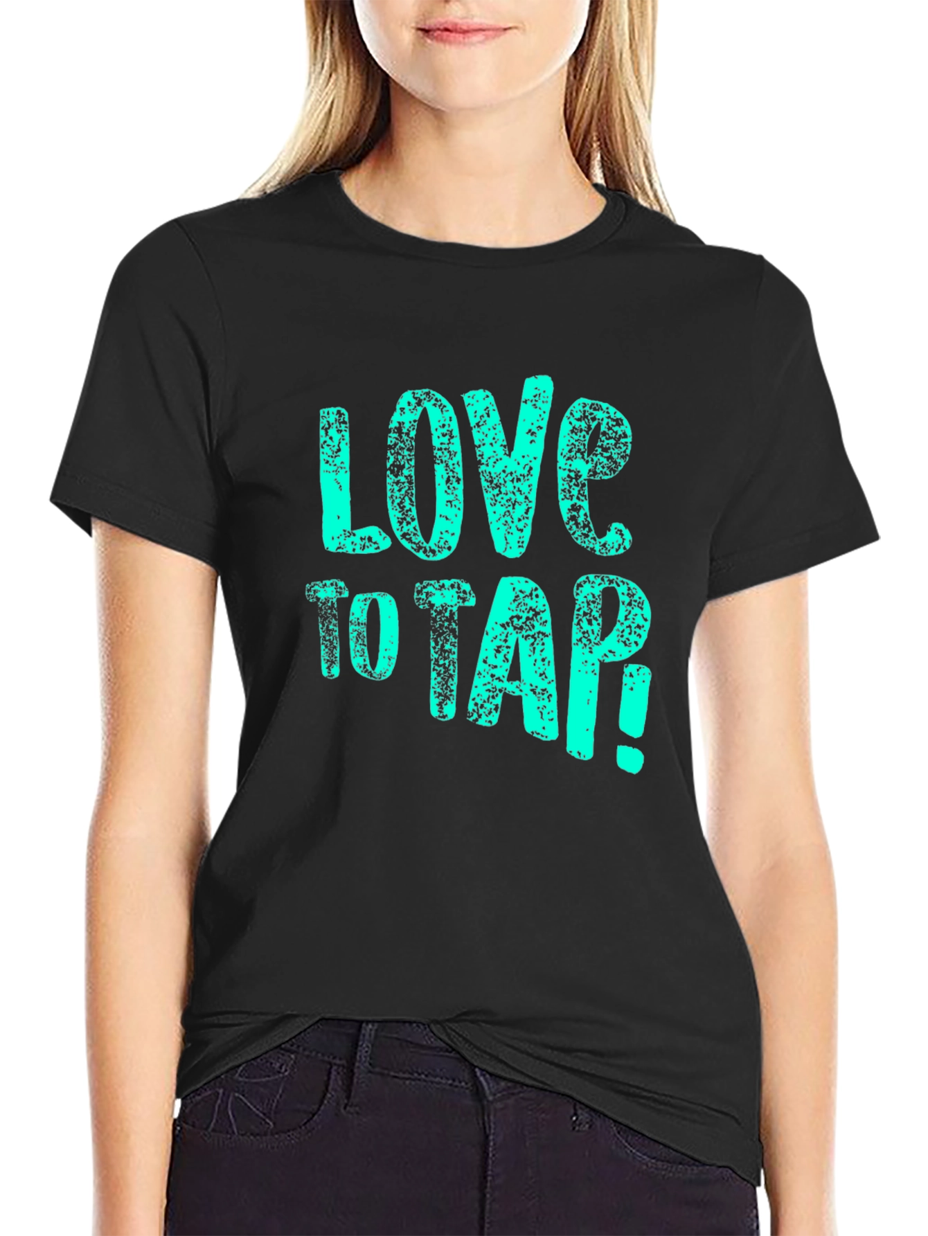 Love to Tap! Graphic Tee - Black Cotton T-Shirt