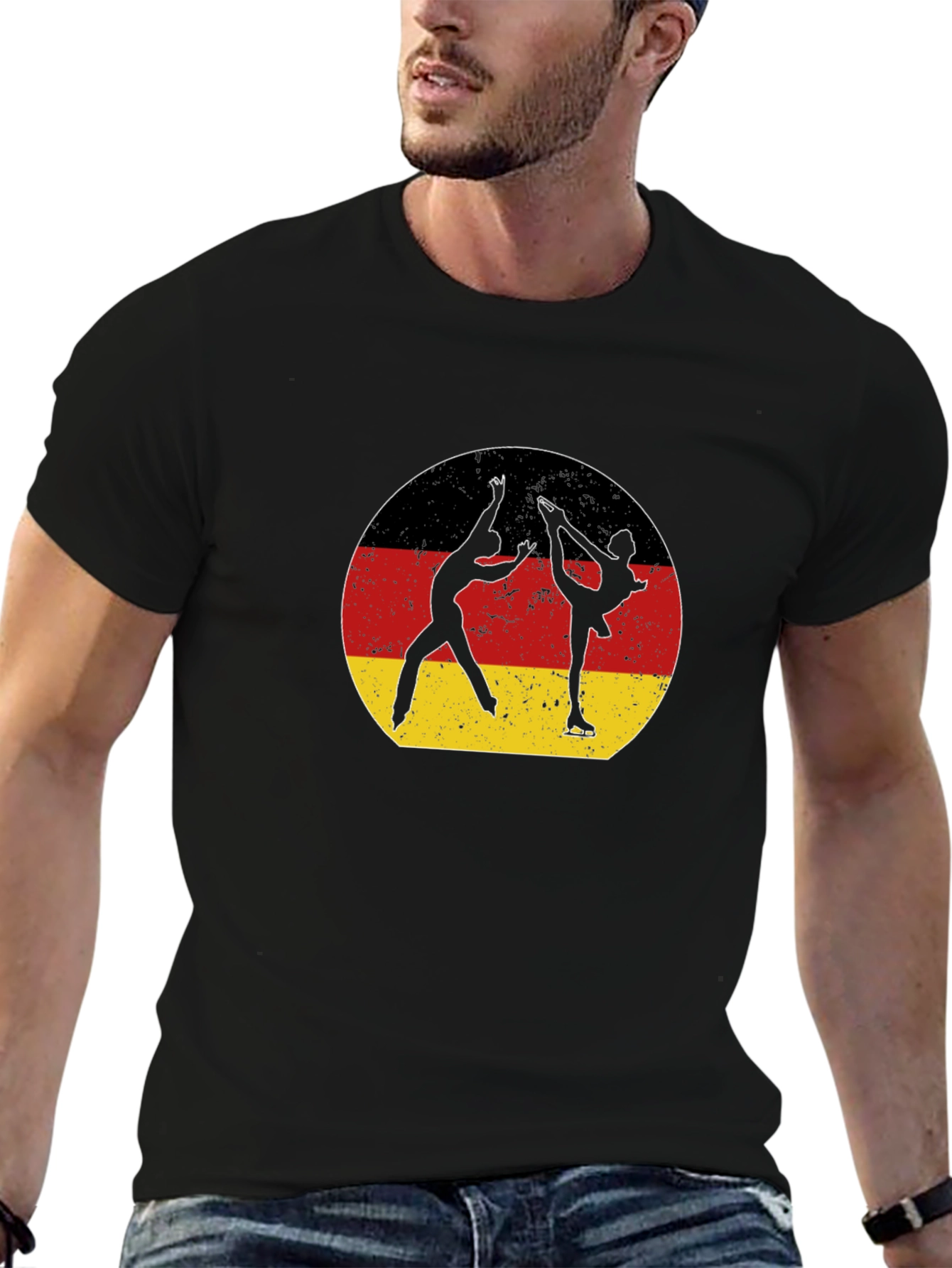 Figure Skating Germany Flag Graphic T-Shirt
