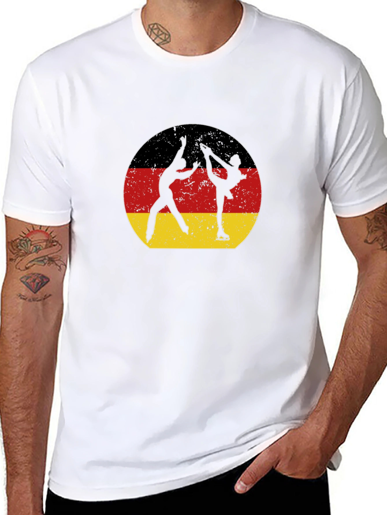Figure Skating Germany Flag Graphic T-Shirt