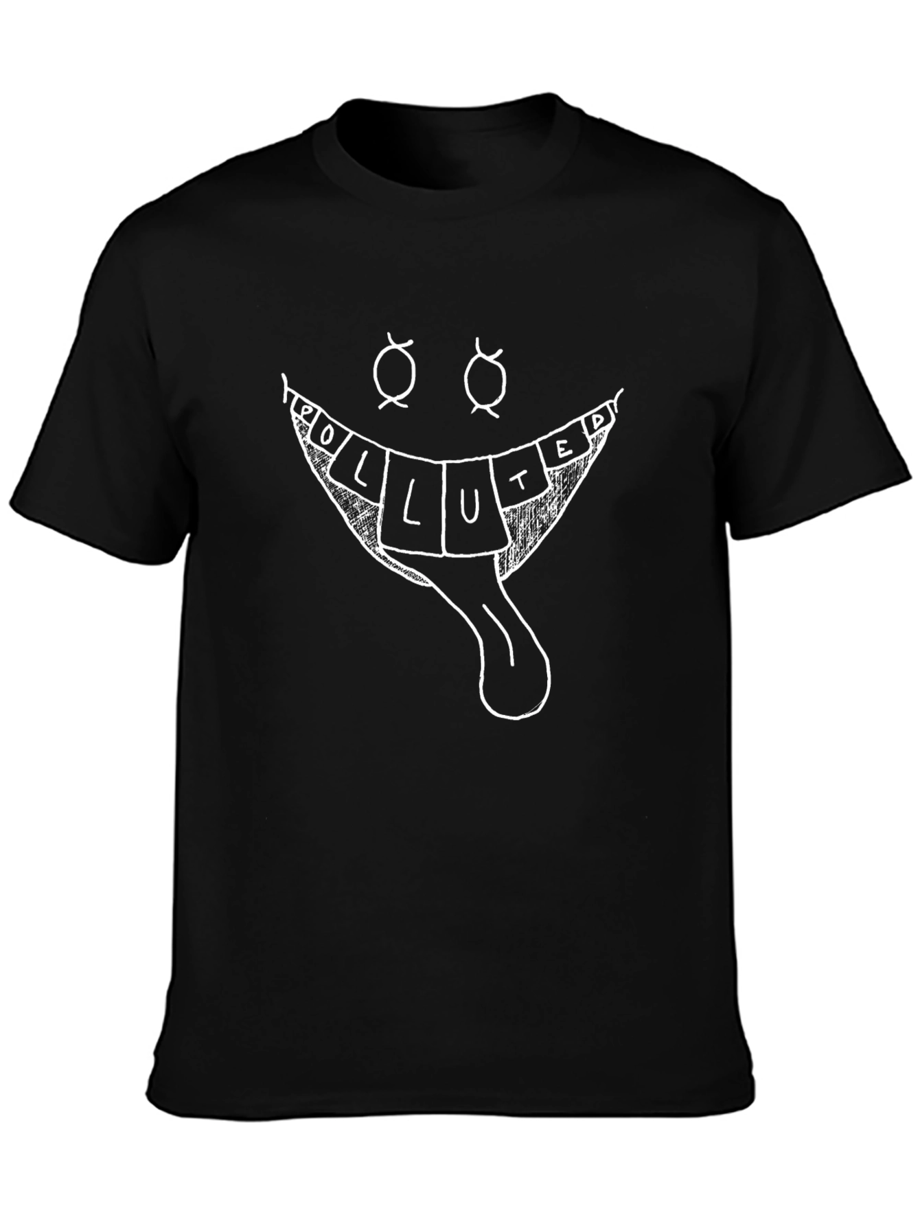 Polluted Graphic Print Black T-Shirt