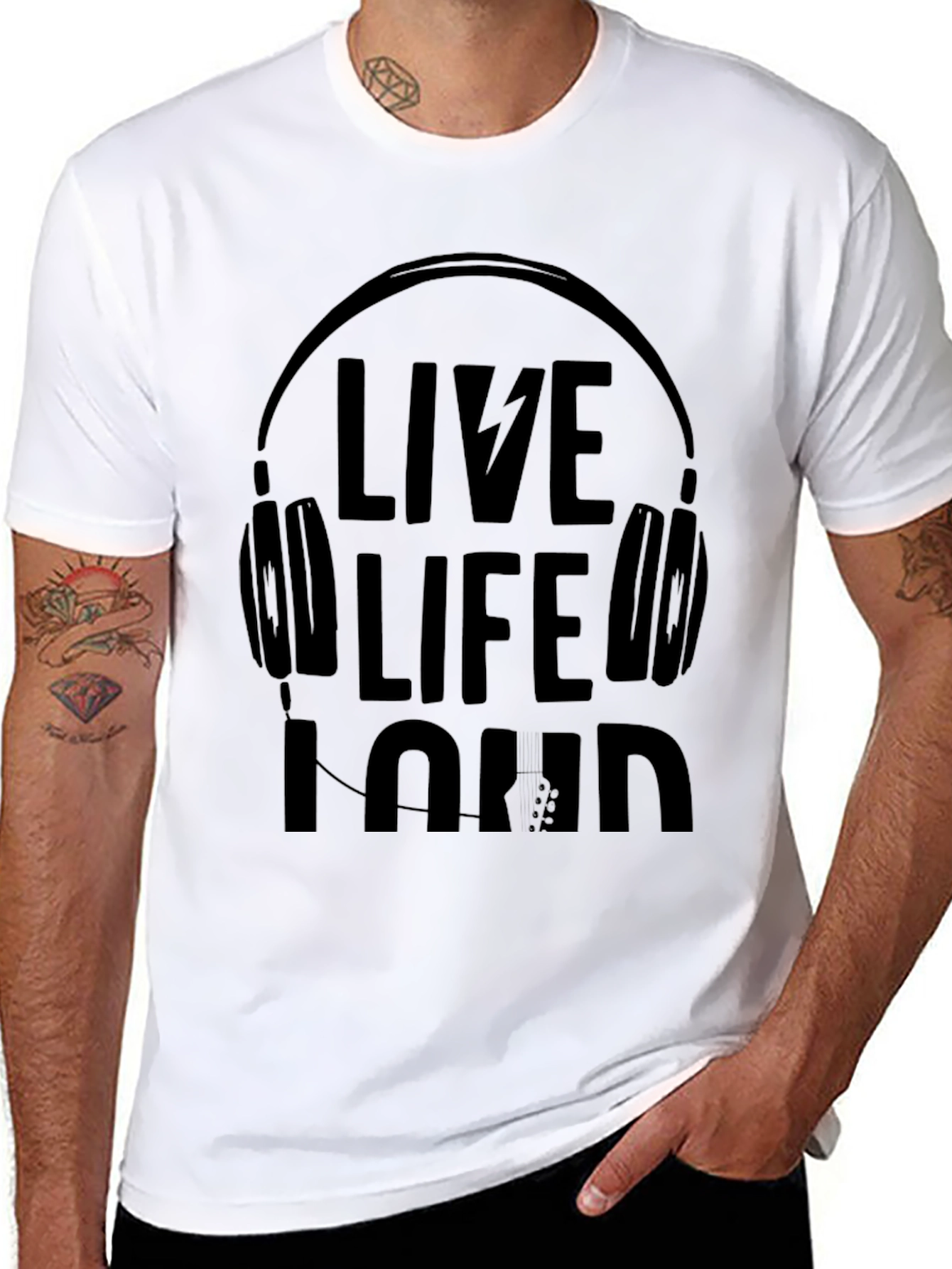 Live Life Loud Black Graphic Tee