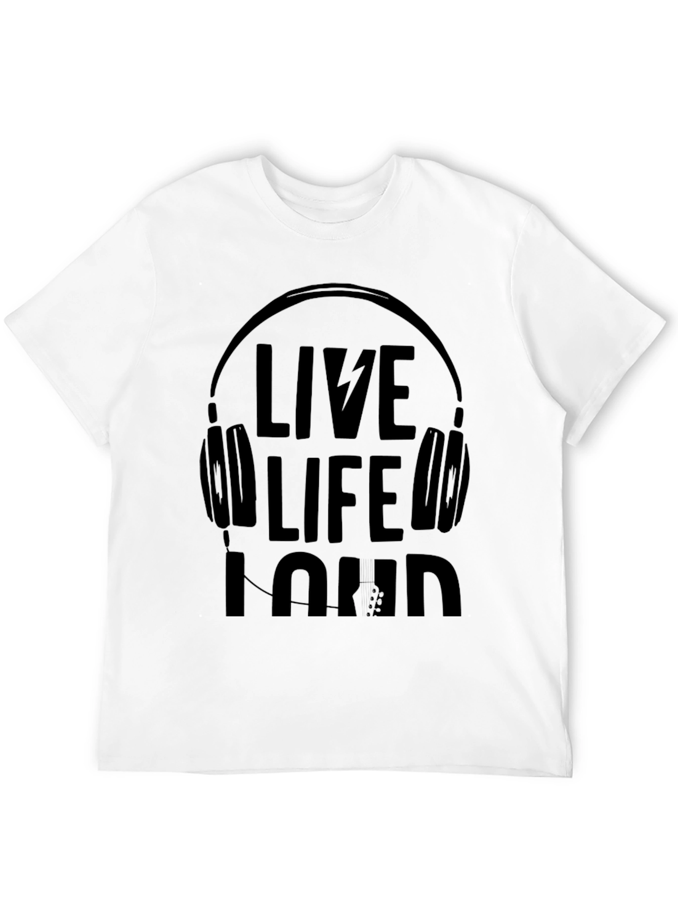Live Life Loud Black Graphic Tee