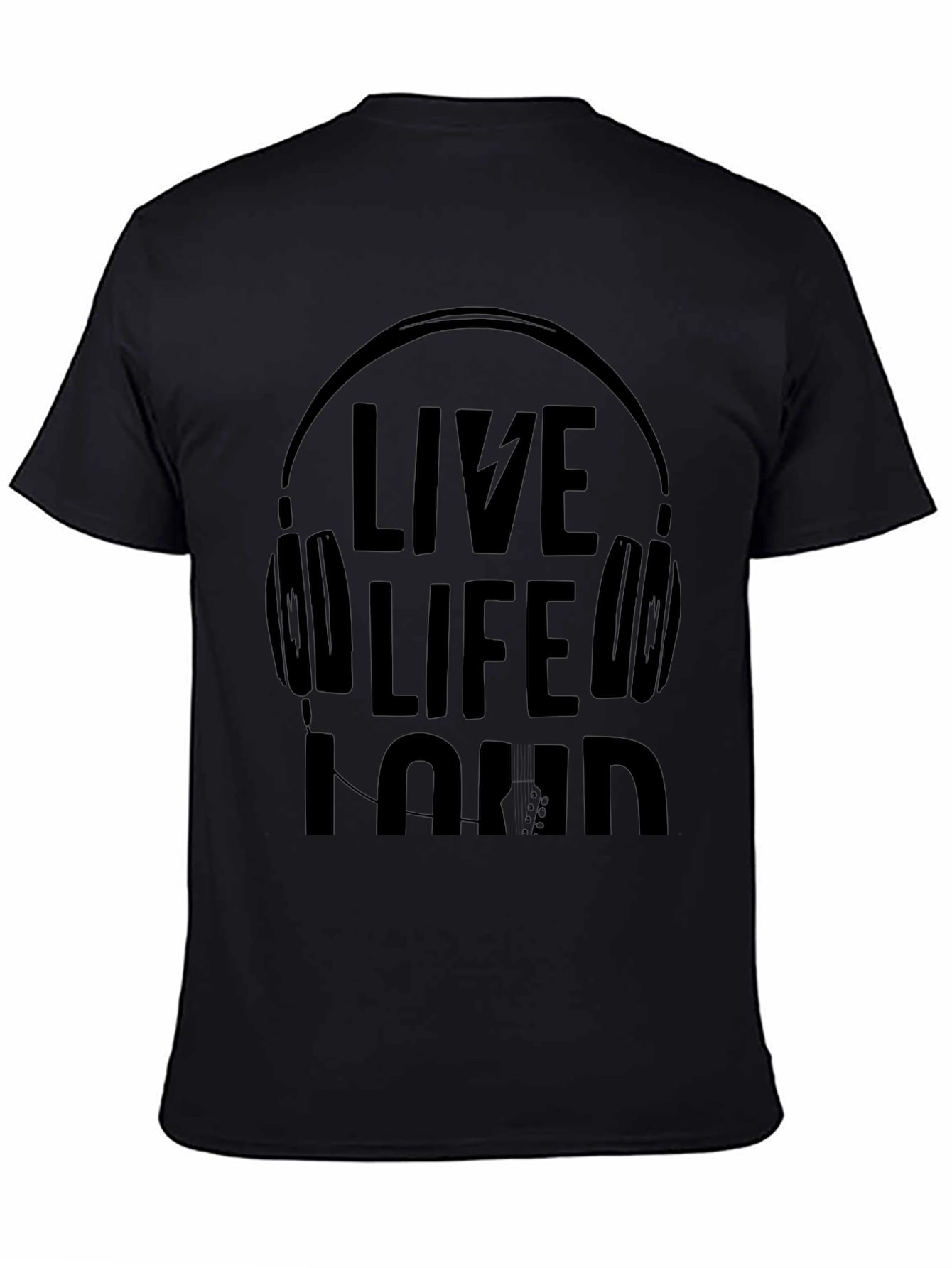 Live Life Loud Black Graphic Tee