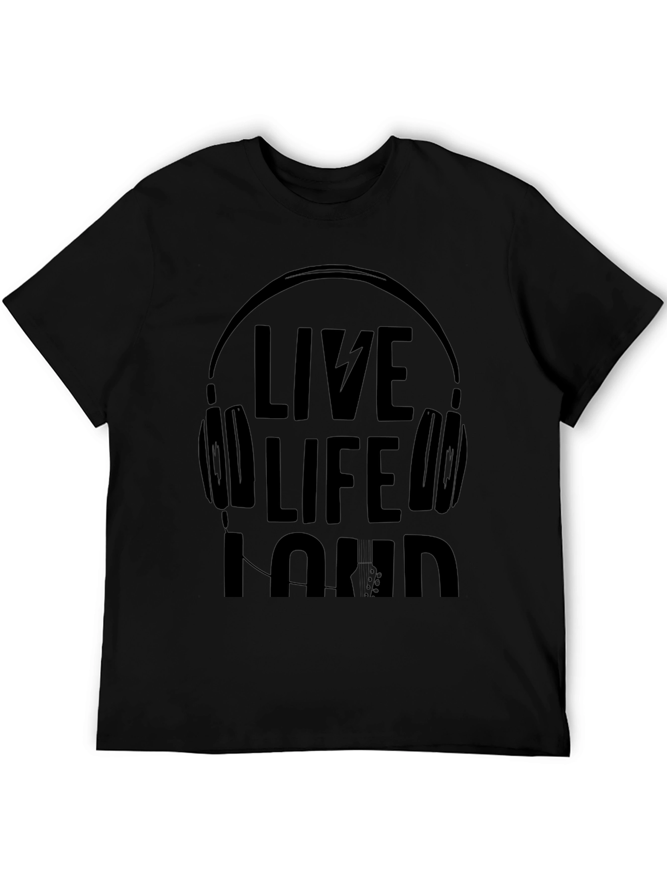 Live Life Loud Black Graphic Tee