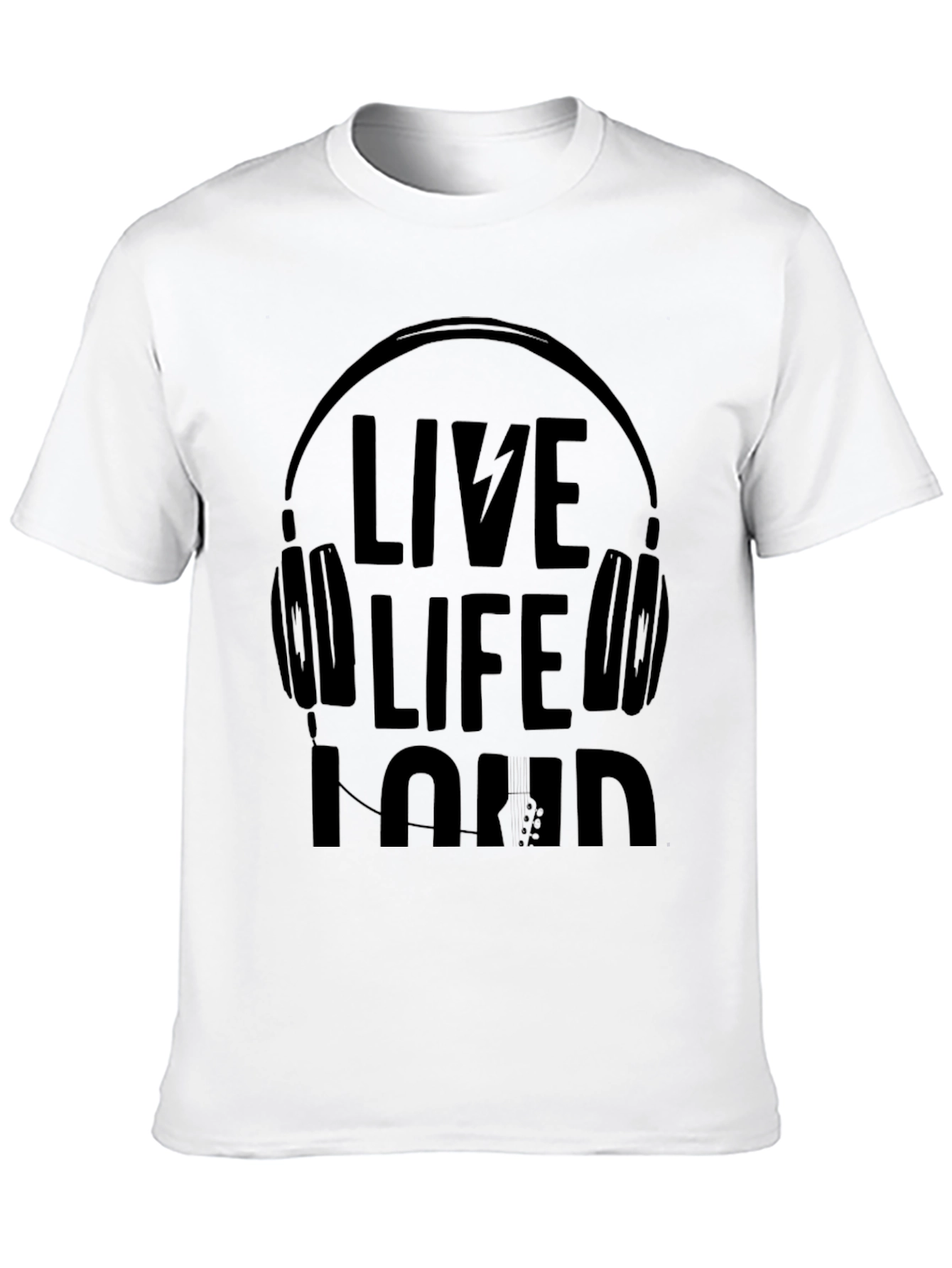 Live Life Loud Black Graphic Tee