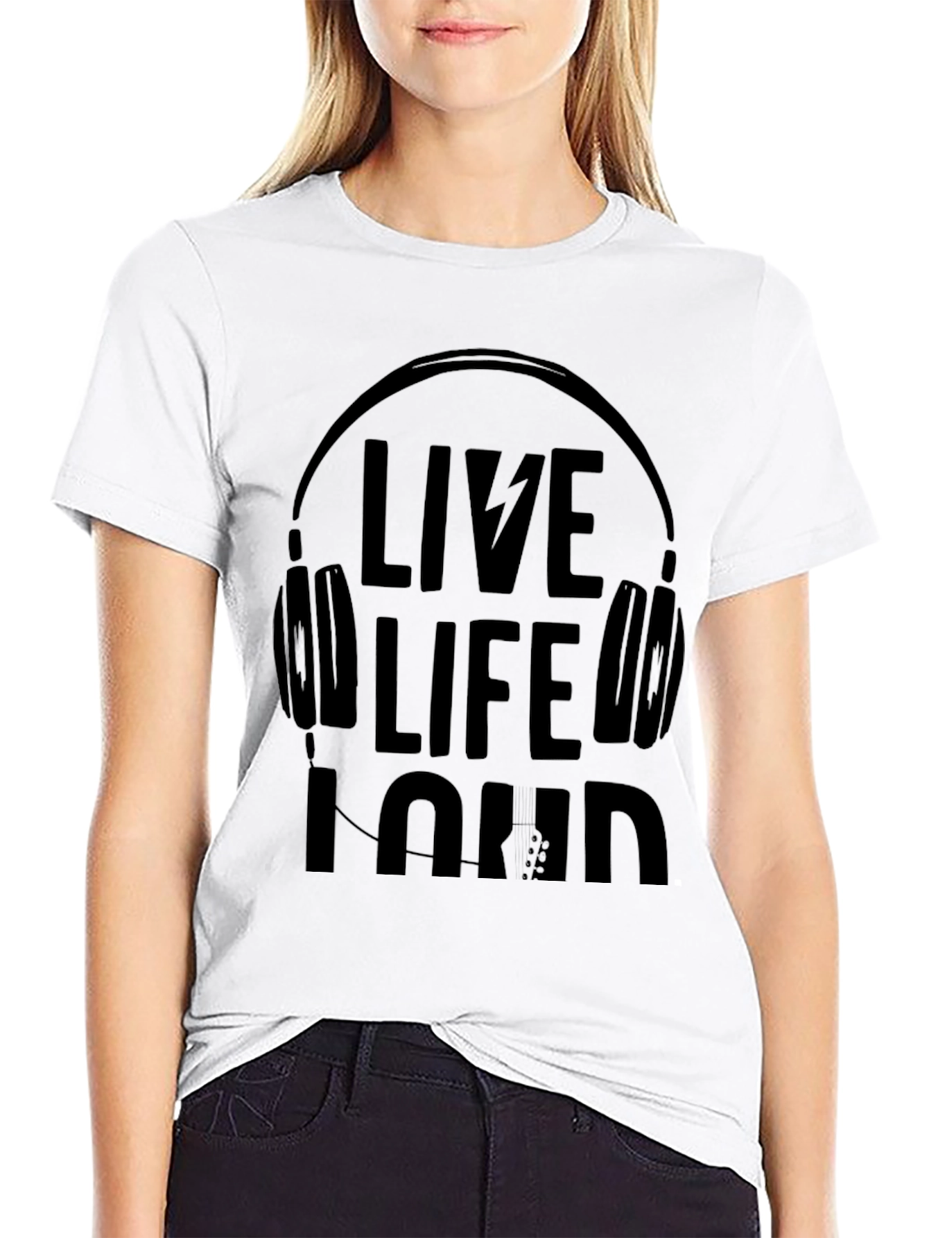 Live Life Loud Black Graphic Tee