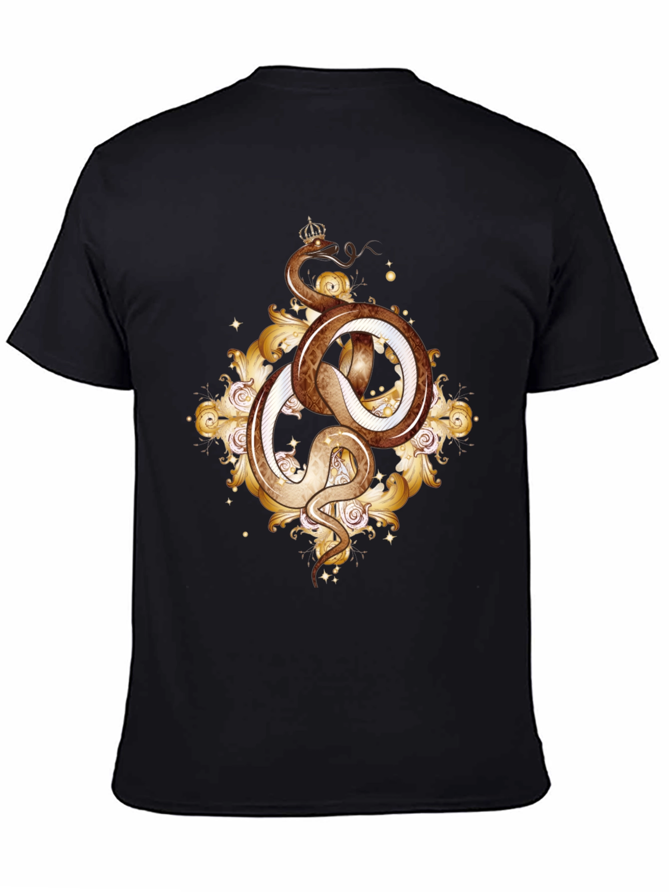 Snake King Graphic Tee - Black Cotton