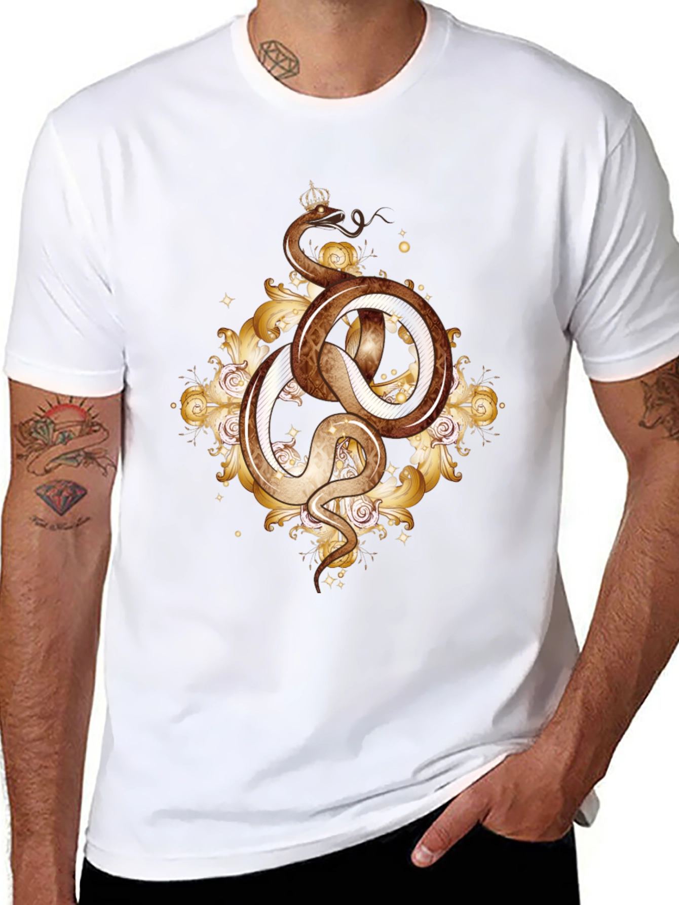 Snake King Graphic Tee - Black Cotton