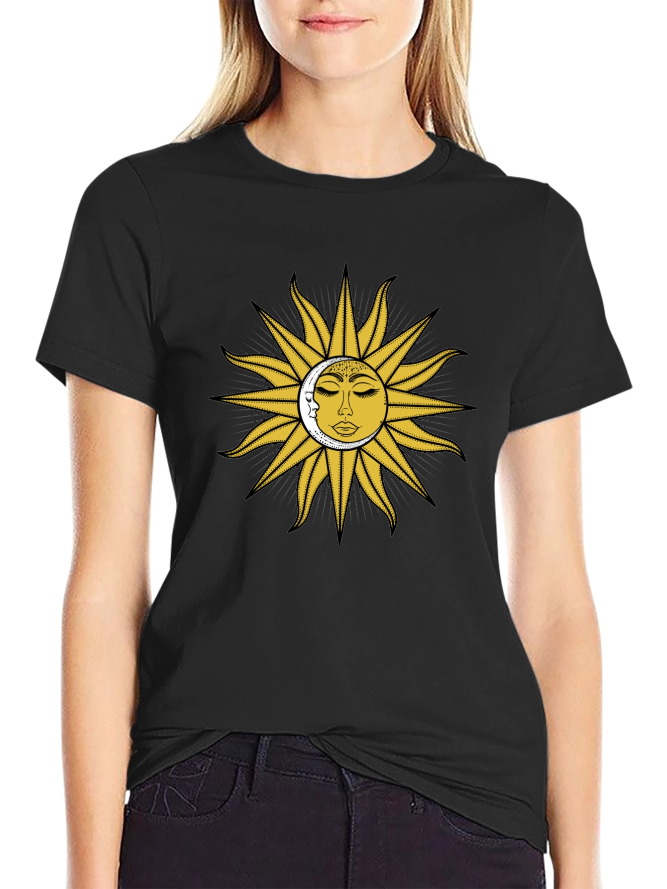 Sun & Moon Graphic Tee - Celestial Design