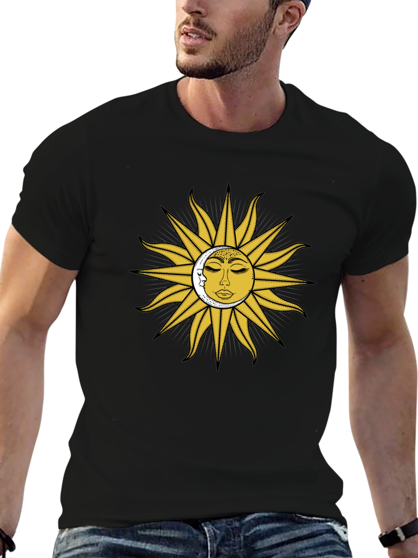 Sun & Moon Graphic Tee - Celestial Design