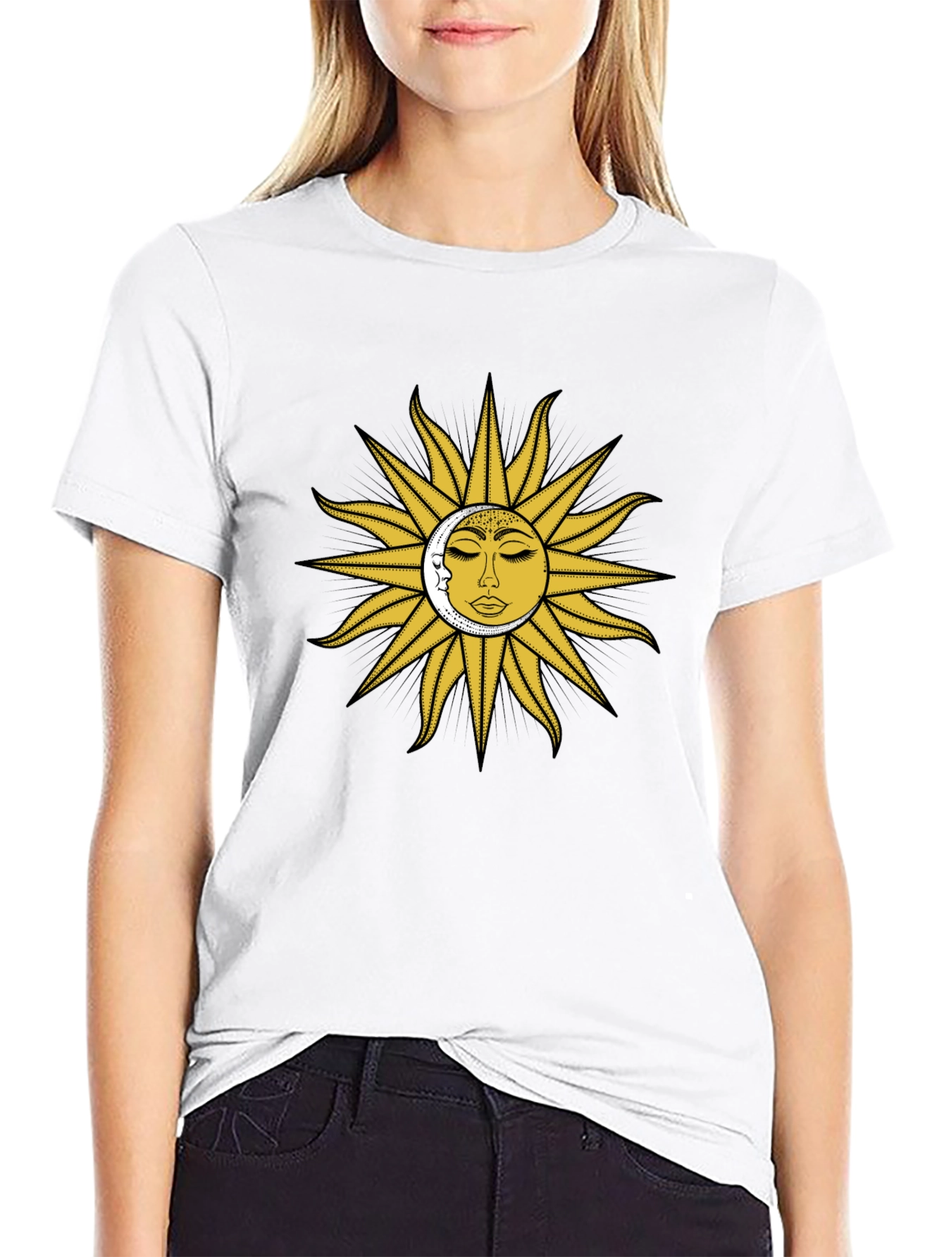 Sun & Moon Graphic Tee - Celestial Design