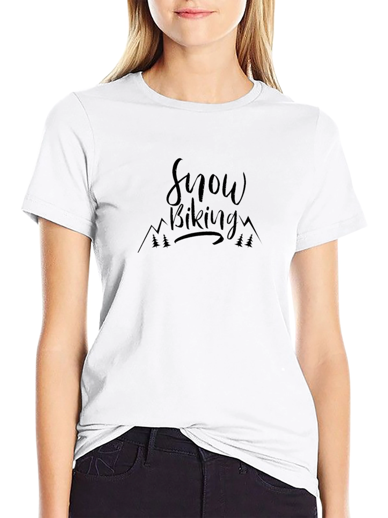 Snow Biking Graphic Tee - Black
