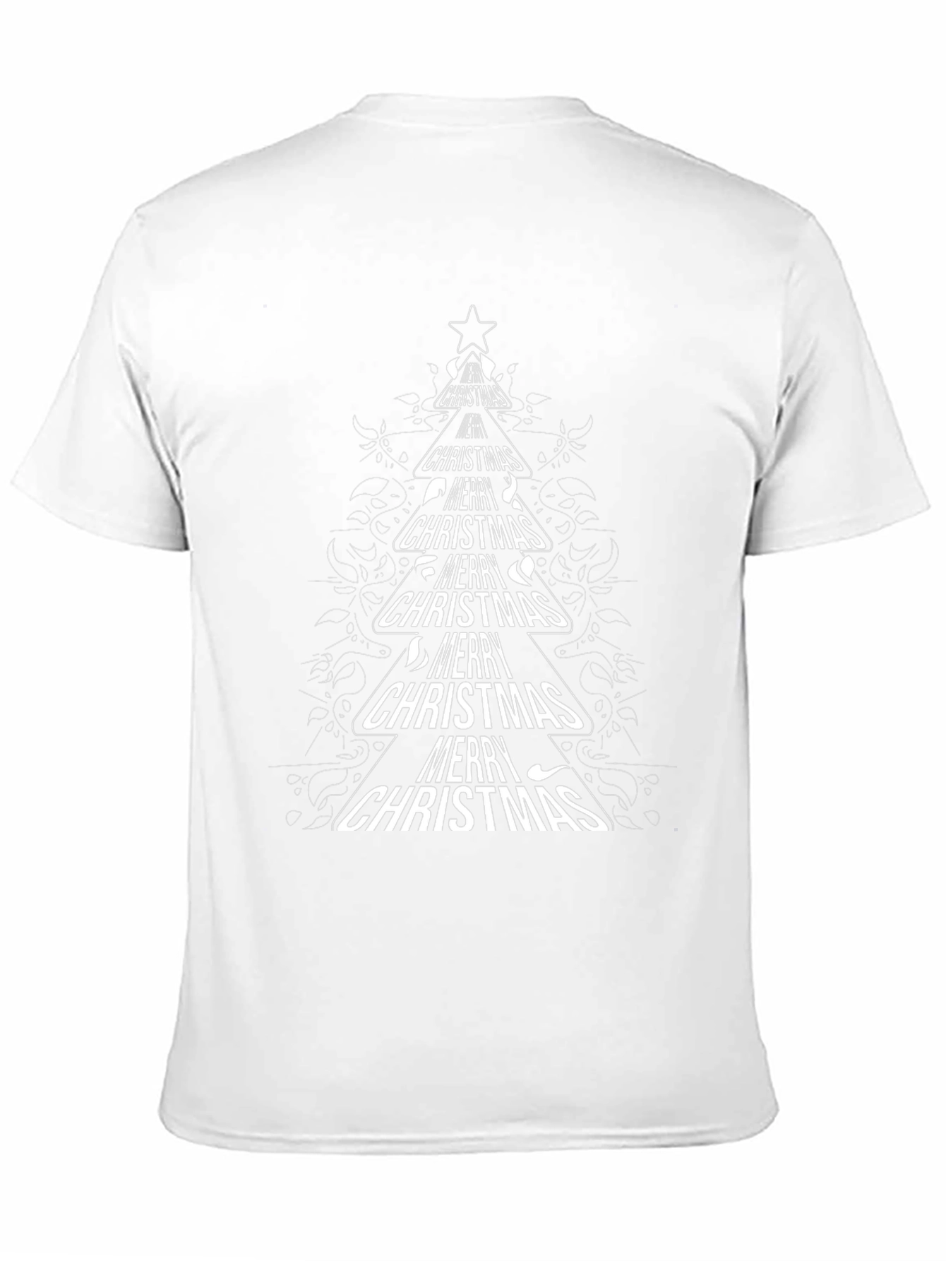 Merry Christmas Tree Graphic T-Shirt - Black