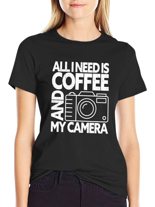 Coffee and Camera Graphic Tee - Photographers Shirt