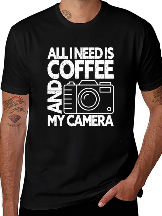 Coffee and Camera Graphic Tee - Photographers Shirt