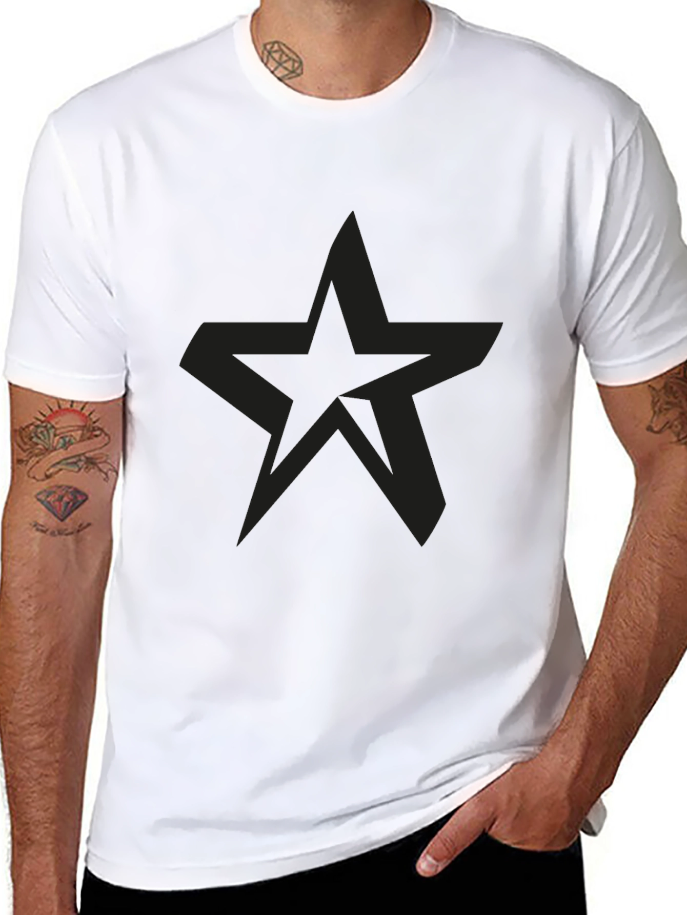 Black Star Graphic Mens T-Shirt
