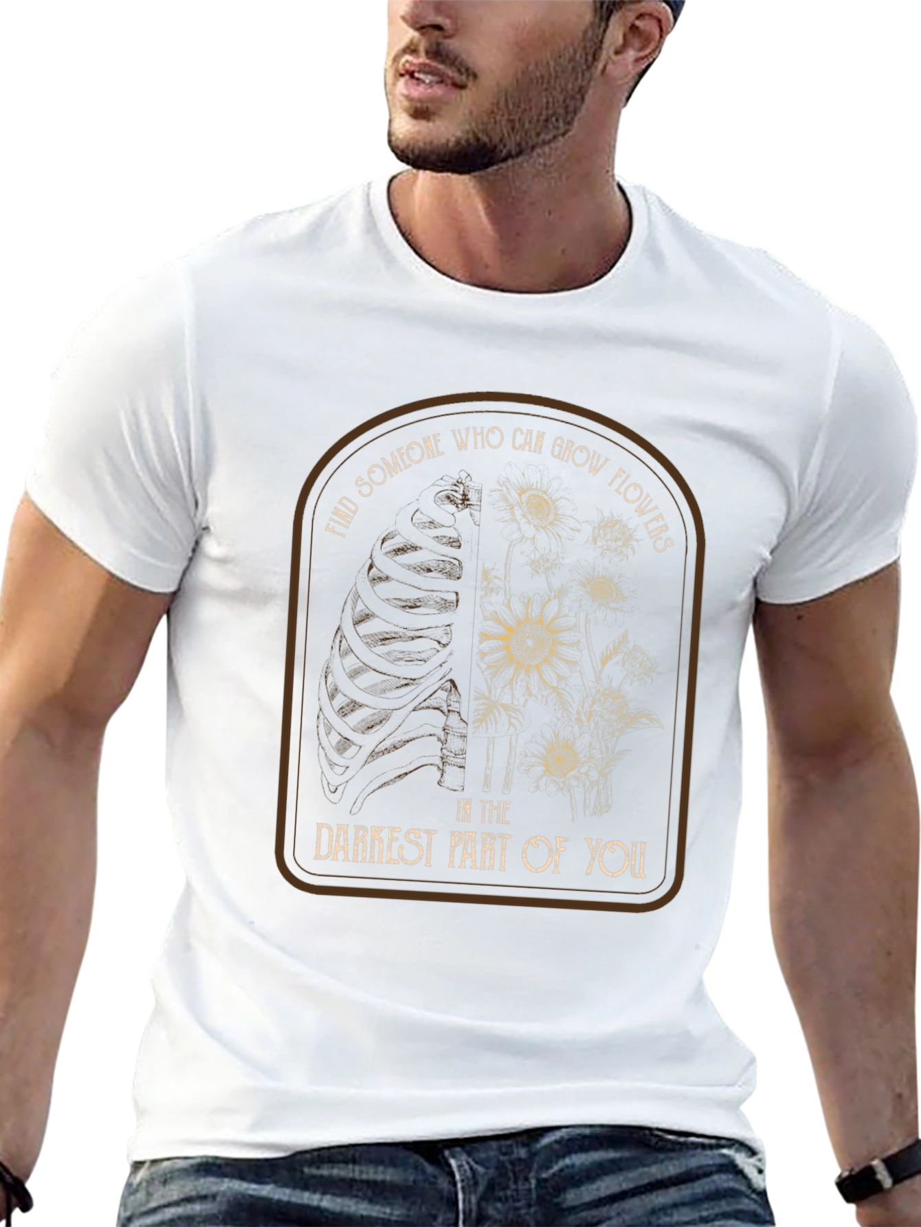 Darkest Part of You Flower Graphic T-Shirt