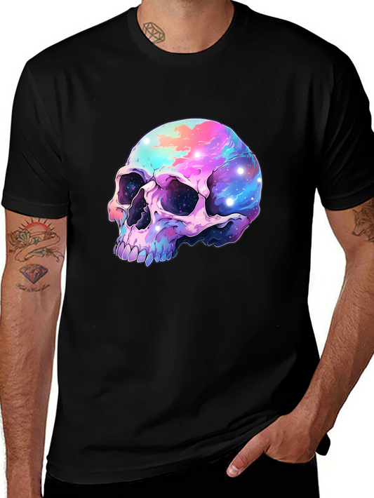 Galaxy Skull Graphic Tee - Unique Colorful Design