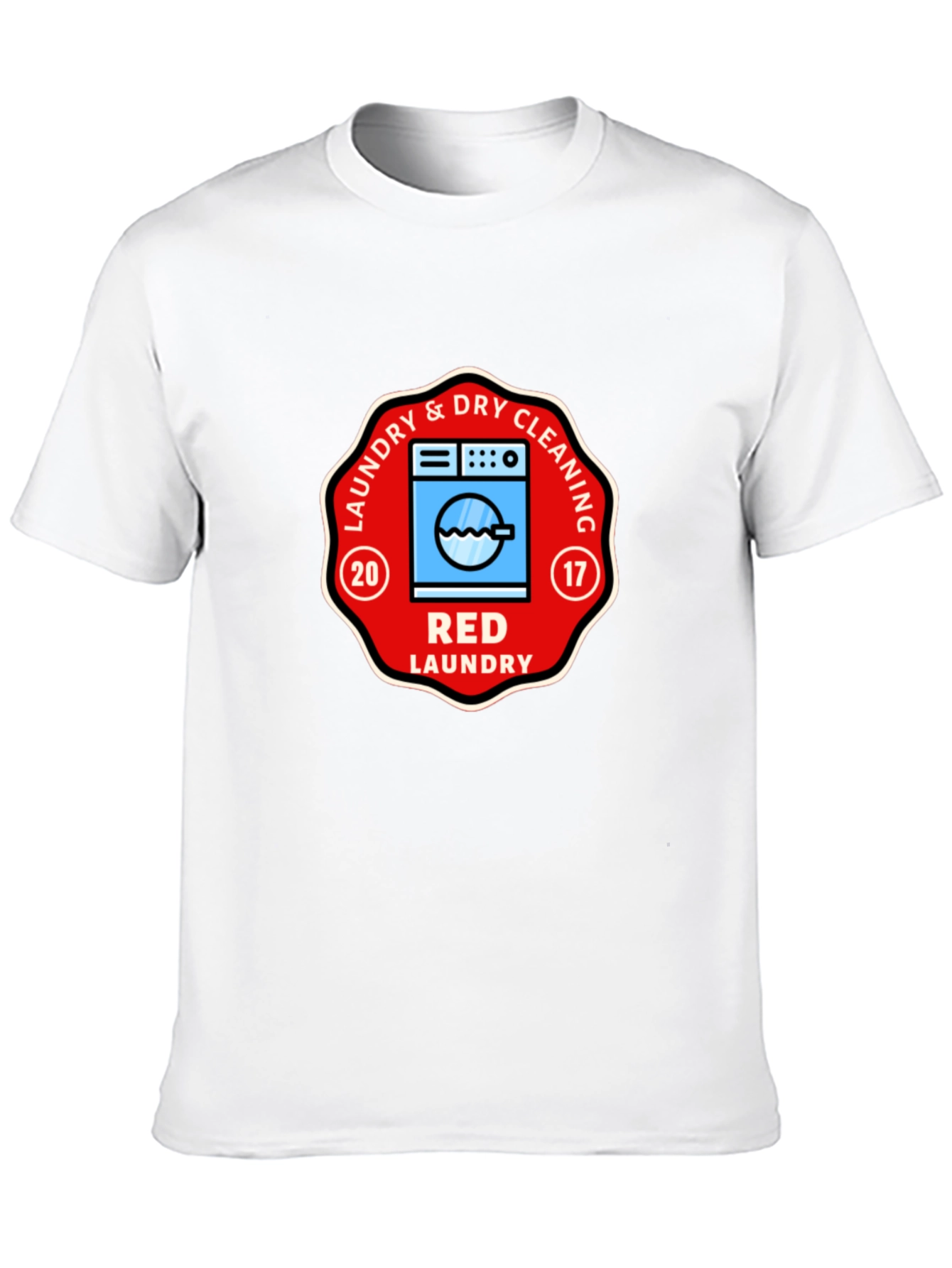 Red Laundry T-shirt - Dry Cleaning Service Apparel