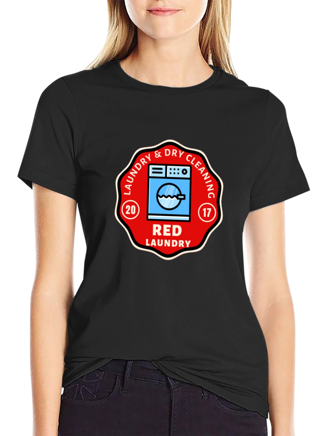 Red Laundry T-shirt - Dry Cleaning Service Apparel