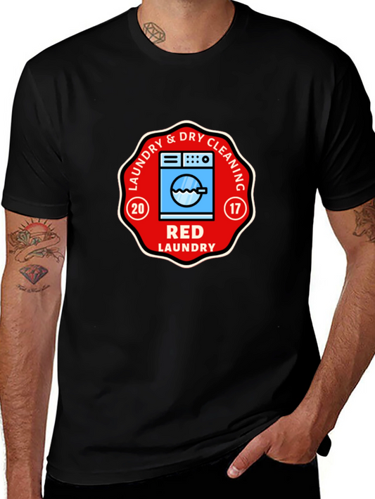 Red Laundry T-shirt - Dry Cleaning Service Apparel