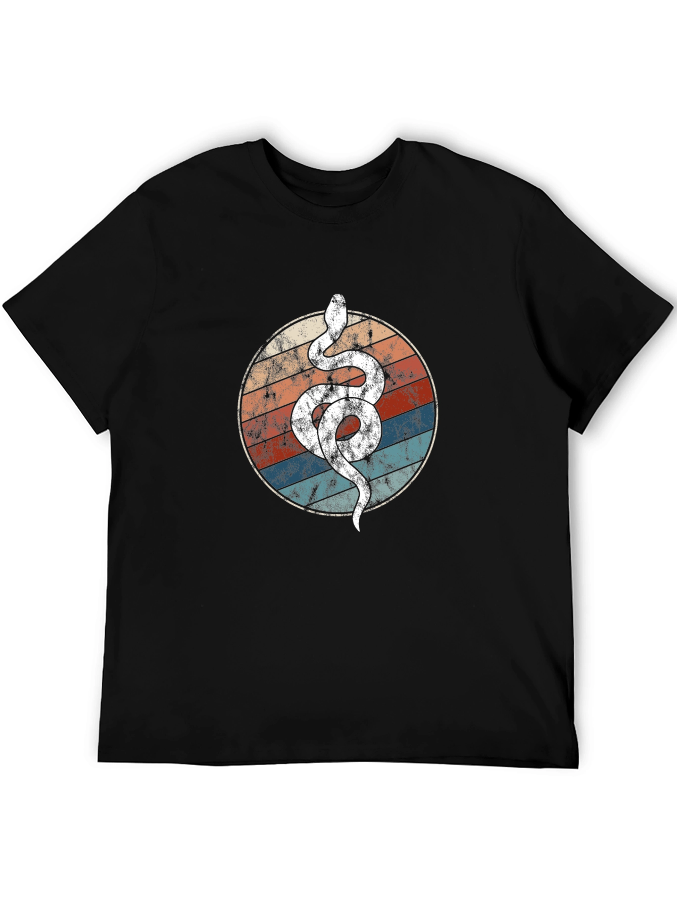 Retro Snake Circle Graphic Tee - Cool & Unique