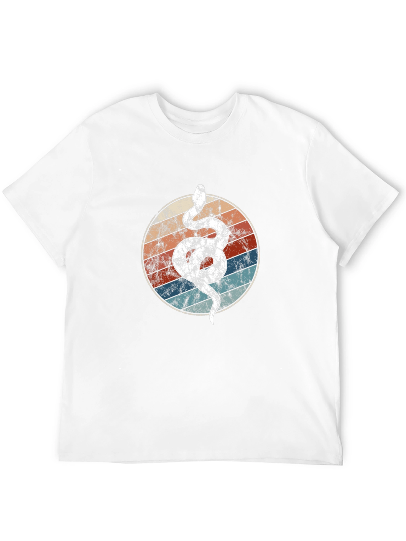 Retro Snake Circle Graphic Tee - Cool & Unique
