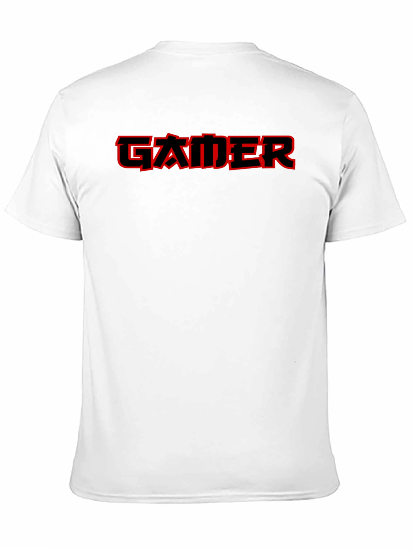 Red Gamer Tee - Black Cotton Casual T-Shirt