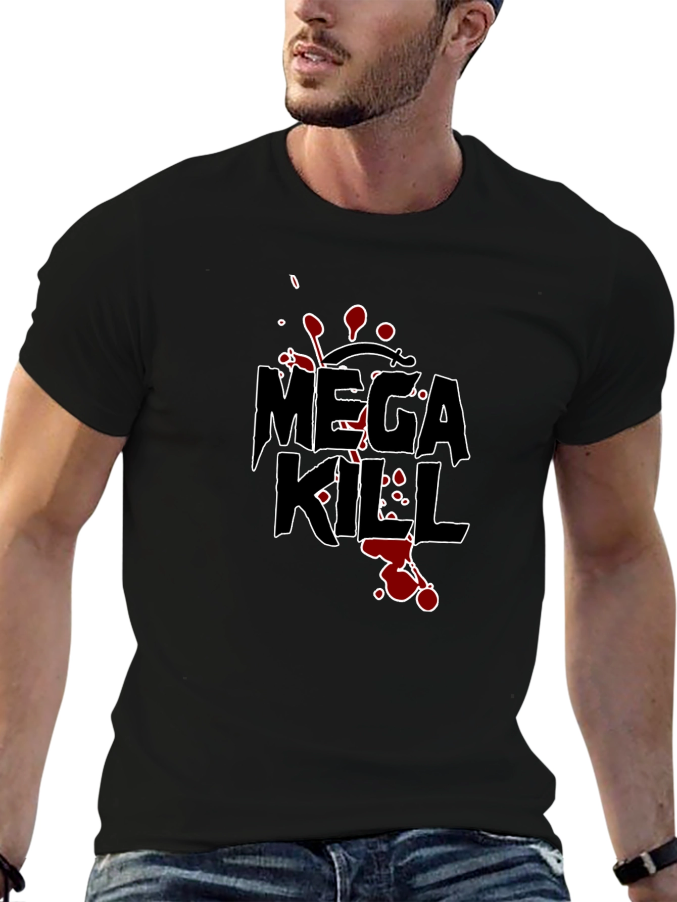Mega Kill Graphic Tee - Black Cotton T-Shirt