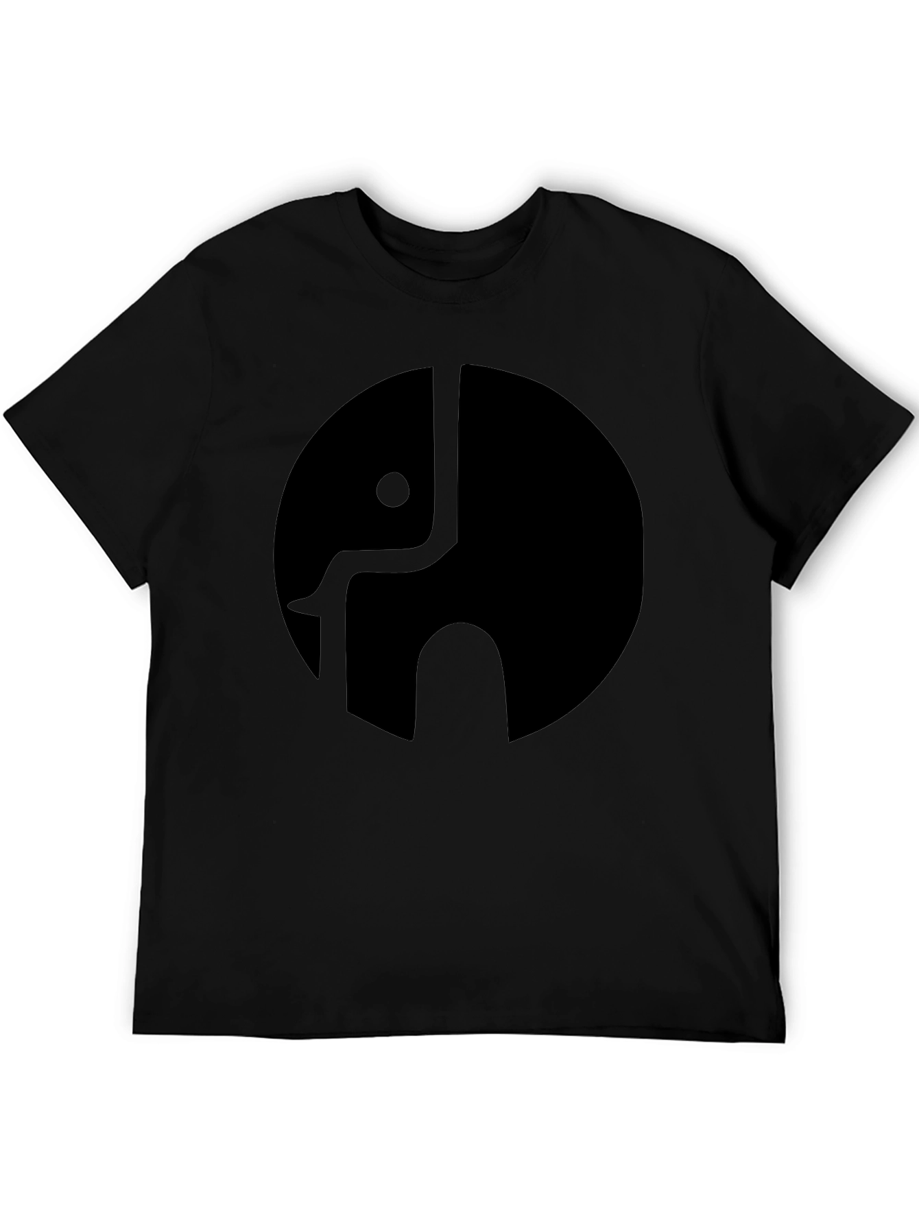 Elephant Logo Black T-Shirt - Modern Graphic Tee