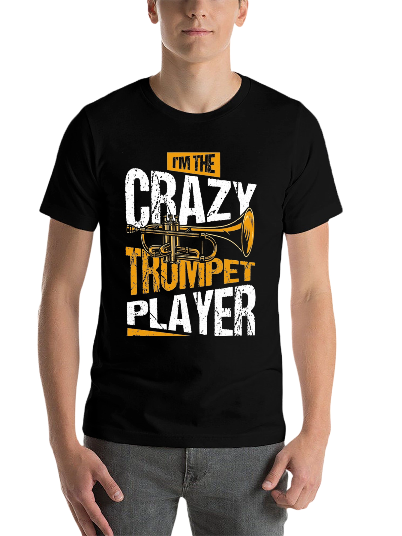 Crazy Trumpet Player Graphic Tee - Music Lover T-Shirt